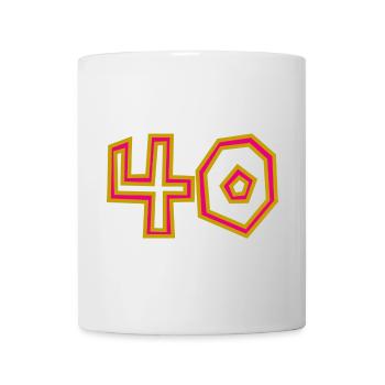 40. 40 ANS. 40e ANNIVERSAIRE. ANNIVERSAIRE 40 ANS. - Mug blanc - blanc - Devant