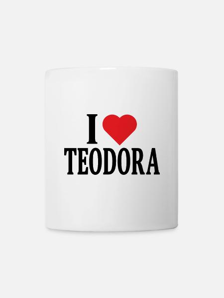 t-shirt j’aime Teodora t-shirt idée cadeau - Mug blanc - blanc