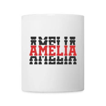 T-Shirt Amelia T-Shirt Geschenkidee gestapelter Text - Tasse - Weiß - Vorne