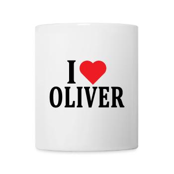 t-shirt I love Oliver t-shirt gift idea - Mug - white - Front