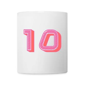 10. 10 JAHRE. 10-JÄHRIGES JUBILÄUM. 10-JÄHRIGES JUBILÄUM. - Tasse - Weiß - Vorne