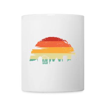 Silhouette d’horizon du coucher de soleil - Mug blanc - blanc - Devant