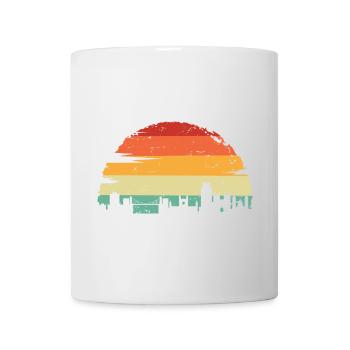 Sonnenuntergang Skyline Silhouette - Tasse - Weiß - Vorne