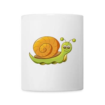 niedlich lächelnde Comic Schnecke - Tasse - Weiß - Vorne