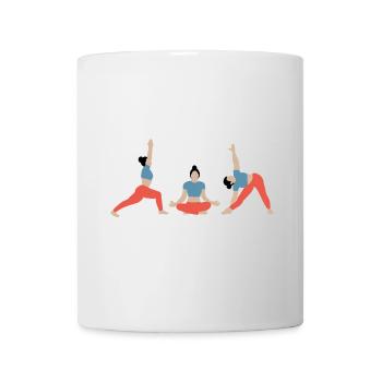 Power yoga dans la salle de sport bleu orange - Mug blanc - blanc - Devant