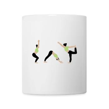 Power yoga dans la salle de sport vert clair - Mug blanc - blanc - Devant