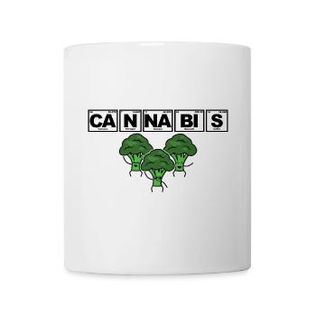Cannabis - Brokkoli, Chemie, Periodensystem - Tasse - Weiß - Vorne