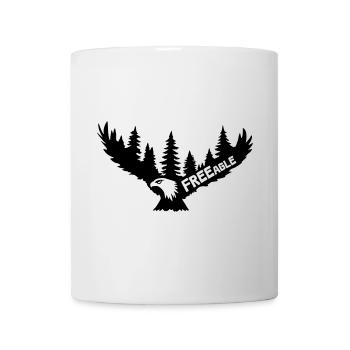FREEagle - Fliegender Adler [Schwarz] - Tasse - Weiß - Vorne