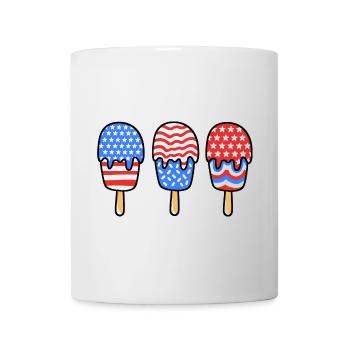 Eis am Stiel amerikanische Flagge 4. Juli - Tasse - Weiß - Vorne