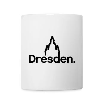 Dresden Frauenkirche Typografie Logo Linien icon - Tasse - Weiß - Vorne