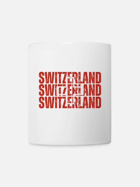 Flagge der Schweiz, Schweizer Stolz - Tasse - Weiß