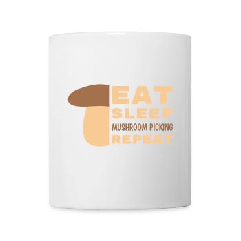 Manger, dormir, cueillir des champignons, répéter - Mug blanc - blanc - Devant