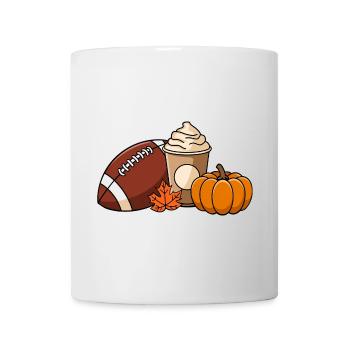 Autumn Delights: Football, Pumpkin and Pumpkin Spice - Mug - white - Front