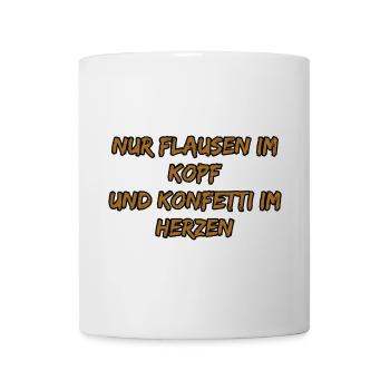 Konfetti im Herzen, Kopf frei - Tasse - Weiß - Vorne
