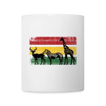 Silhouettes de la savane aux couleurs rastafaries - Mug blanc - blanc - Devant