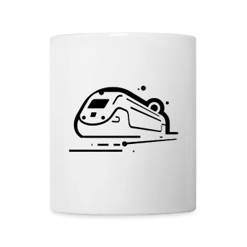 Zug Comic Stil - Tasse - Weiß - Vorne