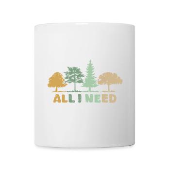 retro Wald Baum Symbol all i need Natur Outdoor - Tasse - Weiß - Vorne