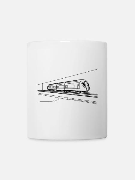 Eisenbahn Skizze - Tasse - Weiß