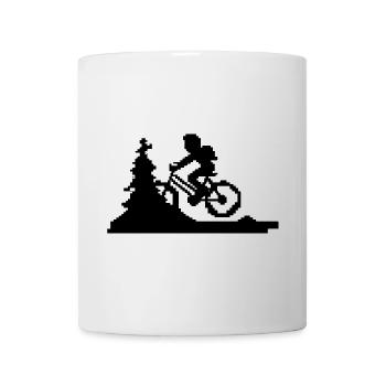 Mountain Biking Pixel Art - Mug - white - Front