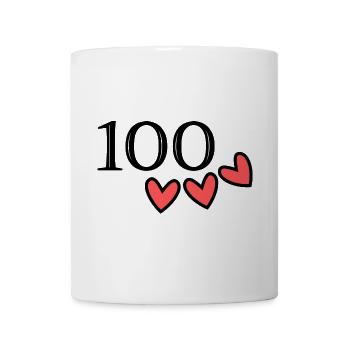 100. 100 ANS. 100e ANNIVERSAIRE. ANNIVERSAIRE 100 - Mug blanc - blanc - Devant