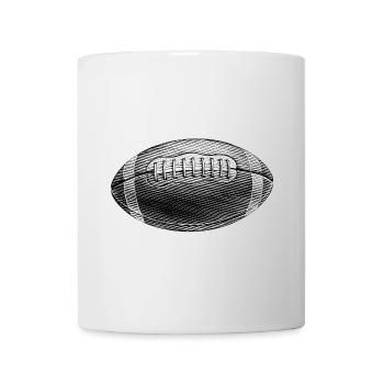 Rugby – Rugbyball mit monochromer Linie - Tasse - Weiß - Vorne