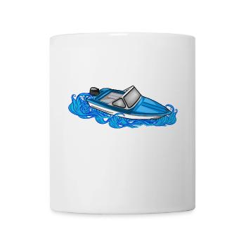 bateau DDR vagues Illustration rétro ibis bateau - Mug blanc - blanc - Devant