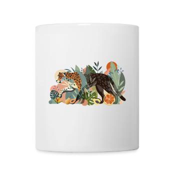 Jaguar im Dschungel-Elegante Wildtier-Illustration - Tasse - Weiß - Vorne
