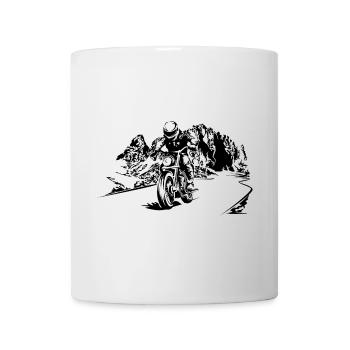 Motorrad Dolomiten Biker Berge Natur Symbol Logo - Tasse - Weiß - Vorne