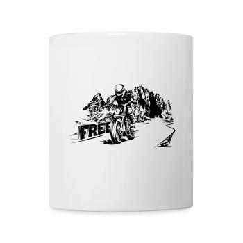 Motorrad frei Berge Dolomiten Biker Symbol Logo - Tasse - Weiß - Vorne