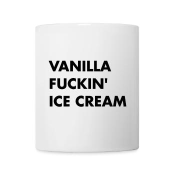 Vanille Eis - schwarzer Schriftzug - Tasse - Weiß - Vorne