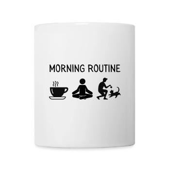 coffee cats and yoga for a perfect morning - Mug - white - Front