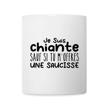 Femme qui adore : Saucisse. Designs Drôles Humour - Mug blanc - blanc - Devant