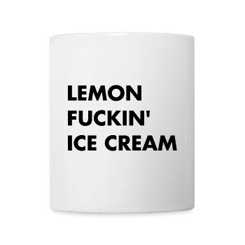 Zitronen Eis - schwarzer Schriftzug - Tasse - Weiß - Vorne