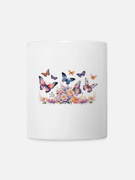 Magie des papillons - Art, couleurs et élégance - Mug blanc - blanc