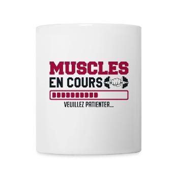 Muskeln im Aufbau... Bodybuilding lustiger Humor - Tasse - Weiß - Vorne