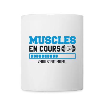 Muskeln im Aufbau... Bodybuilding lustiger Humor - Tasse - Weiß - Vorne