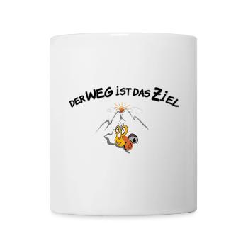 Der Weg ist das Ziel - Wandern - Tasse - Weiß - Vorne