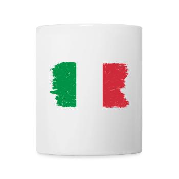 Pinselstrich Italien Flagge - Tasse - Weiß - Vorne
