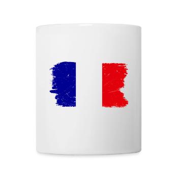 Blue White Red Brush Flag - Mug - white - Front