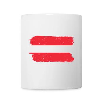 Lettland Tricolor Pinselkunst - Tasse - Weiß - Vorne
