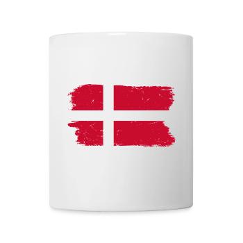Distressed Danish Flag Brush - Mug - white - Front
