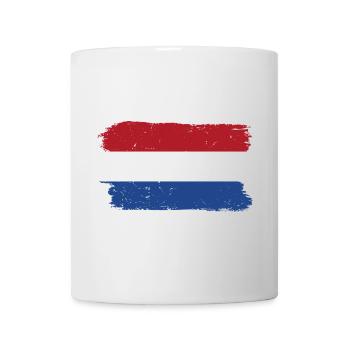 Red White Blue Brushstroke Flag - Mug - white - Front
