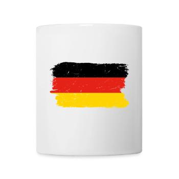 Rot Gelb Pinsel Flagge Grafik - Tasse - Weiß - Vorne