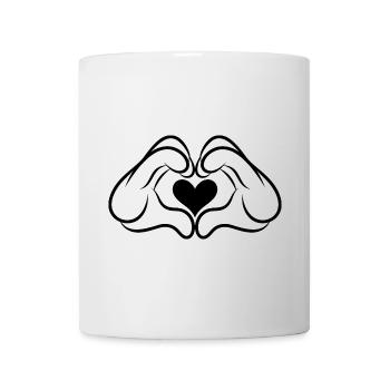 Hände in Herzform / Herzförmige Hände - Tasse - Weiß - Vorne