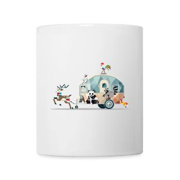 Tierische Reise – Wohnwagen voller Abenteuerlust - Tasse - Weiß - Vorne