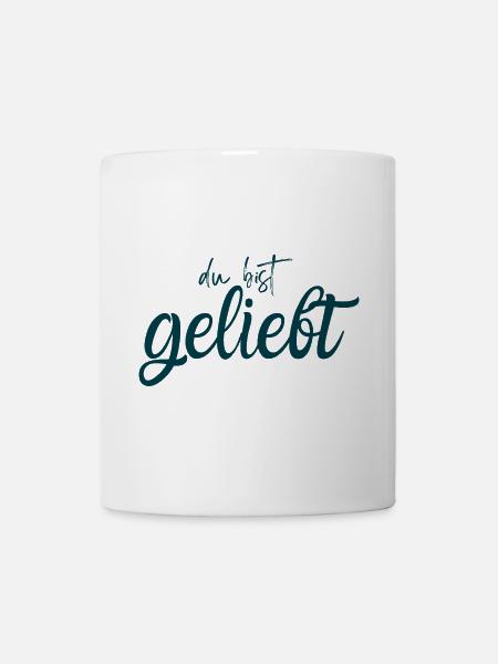 Du bist geliebt wellenblau - Tasse - Weiß