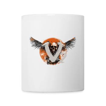 V2 Skull Moto Chopper Design Bobber - Mug blanc - blanc - Devant