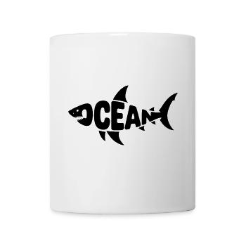 Ocean - Cool Shark Ocean Logo - Mug - white - Front