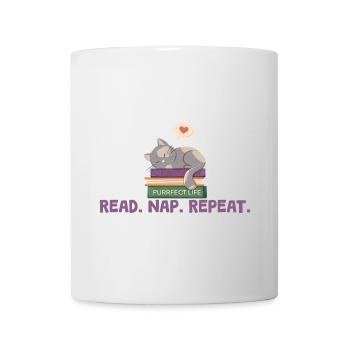 La lecture et les chats. Une vie parfaite - Mug blanc - blanc - Devant