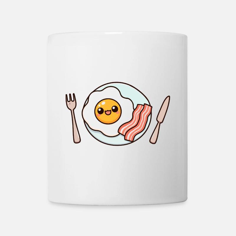 Kawaii Breakfast Plate Illustration - Mug - white